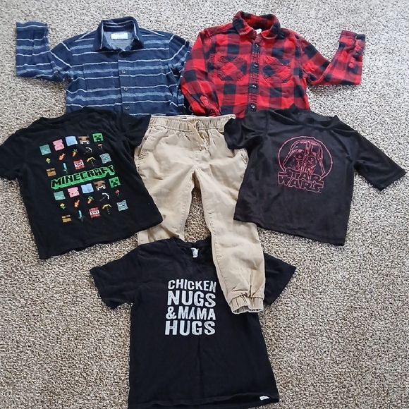 Star Wars, Minecraft, Button Down Shirts boys 6-7 Iconic Style bundle - Picture 1 of 15
